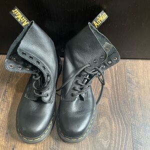 Black Doc Marten boots. In excellent condition .